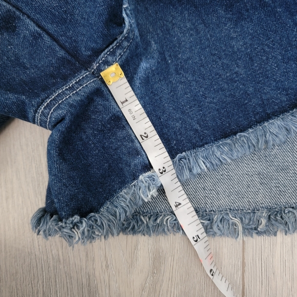 VINTAGE Festival Shorts High Rise Raw Hem Brooklyn Blues Size 7/8 - Picture 7 of 9